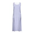 thumbnail image 5 of Jsaierl Robes d'Été pour Femmes 2024 Décontractées Boho Robe Soleil Col Rond Sans Manches Plage Vacances Robes Maxi avec Poches, 5 of 5