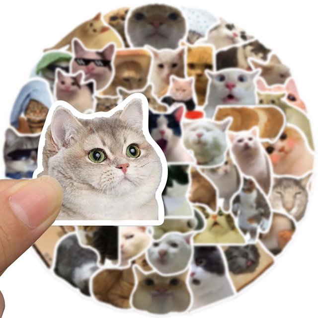 Popular Cat Expressions Sticker Decals Set for Luggage Pens Guitars Notebooks - and Art Stickers for Personalization