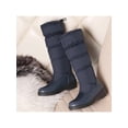 thumbnail image 4 of MAWCLOS Womens Mid Calf Boot Round Toe Snow Boots Warm Comfort Winter Shoes Plush Lining Cold Weather Blue 7.5, 4 of 9