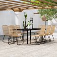 thumbnail image 1 of vidaXL 9 Piece Garden Dining Set Oak, 1 of 5