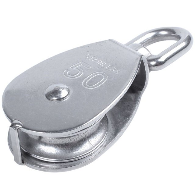 Hot M50 Stainless Steel Single Wheel Swivel Pulley Block 400kg Pulley Wheel ,Easy Installation