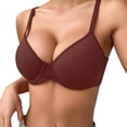 thumbnail image 1 of VEKDONE Women's Soft Breathable Solid Color Bra Push-up Bra Brown 70C, 1 of 8