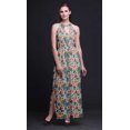 thumbnail image 4 of Bimba Floral Ladies Crew Neck Waist String Print Maxi Dress with Side Slits Summer Wear-Large, 4 of 6