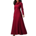 thumbnail image 2 of ZANZEA Robe Longue Unie pour Femmes, Soirée, Nœud, Manches Longues, Poches, 2 of 12
