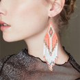 thumbnail image 3 of Drop Earrings Beaded Retro Creative Long Dangle Earrings Fringe Hoop Earrings, 3 of 10
