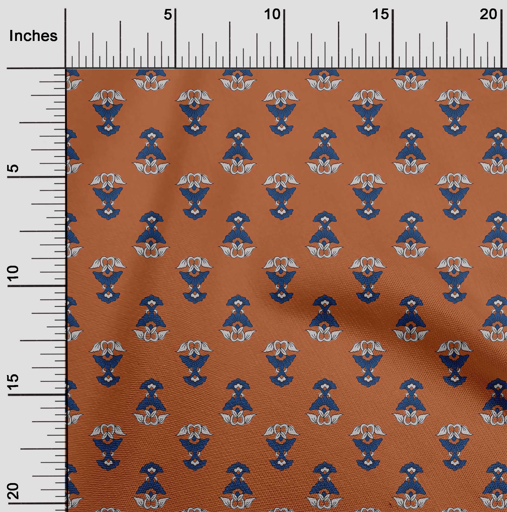 oneOone Viscose Chiffon Fabric Leaves & Floral Block Fabric Prints By Yard 42 Inch Wide