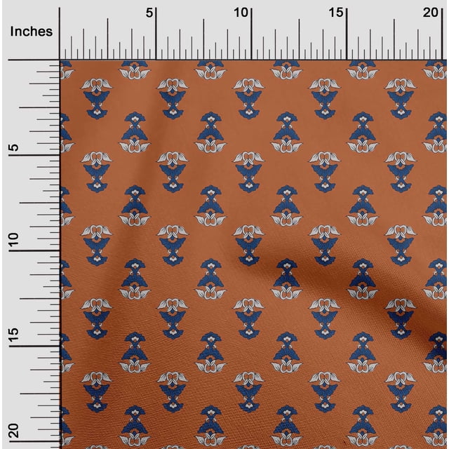 oneOone Cotton Flex Fabric Leaves & Floral Block Decor Fabric Printed BTY 40 Inch Wide