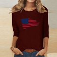 thumbnail image 1 of Xihbxyly Blouses pour Femmes Manches 3/4 Mode Féminine Col Rond Imprimé Hauts Amples Blouse, 1 of 4