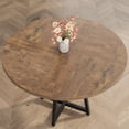 thumbnail image 4 of Yiwa Farmhouse Round Dining Table, 47 Inch Table for 4 with Metal Legs, Ideal for Kitchen or Dining Room, 4 of 9