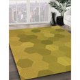 thumbnail image 3 of Ahgly Company Tapis d'Intérieur Ronds Transitionnels Jaunes Lavables à la Machine, 3 Pieds Rond, 3 of 7