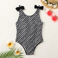 thumbnail image 2 of MIASHUI Maillot de Bain une Pièce pour Filles, Sans Manches, Imprimé, Noir, 12-18 Mois, 2 of 3