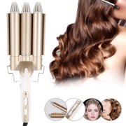 MesaSe Hair Curler 3 Barrel Hair Waver Curling Iron Wand Adjustable Temperature Curling Tongs Styling Tool(UK)