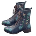 thumbnail image 2 of Cameland Women's Printed Embroidered Boots Over Feet Round Toe Chunky Ankle Boots, 2 of 4
