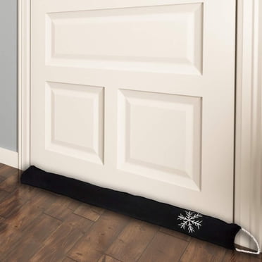 Simply Genius Butée de Tirage de Porte par Temps Froid - Butée de Tirage Serpent de Porte de 36 Pouces - Bloque-Vent pour le Bas de Porte et le Rebord de Fenêtre (Noir, Lot de 2)