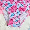 thumbnail image 5 of Toddler Girl Rash Guard Swimwear Flower Graphic Printed Long Sleeve Sun Protection Girls Bathing Suits Size 3-4 Years, 5 of 5