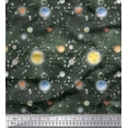thumbnail image 1 of Soimoi Rayon Fabric Planet & Sun Galaxy Printed Fabric 1 Yard 56 Inch Wide, 1 of 3