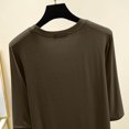 thumbnail image 4 of Timegard Hauts pour Femmes Col Rond Manches 3/4 Blouse Ample Confortable Décontractée Couleur Unie Pyjama T-Shirt Hauts, 4 of 6