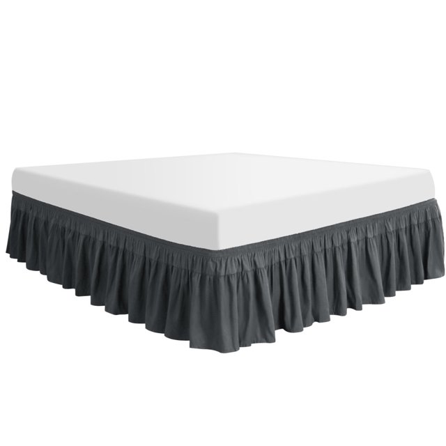 Unique Bargains Polyester Bed Skirt Durable 16 Inch Drop Easy Fit Wrinkle, Elastic Dust Ruffles Bedskirts