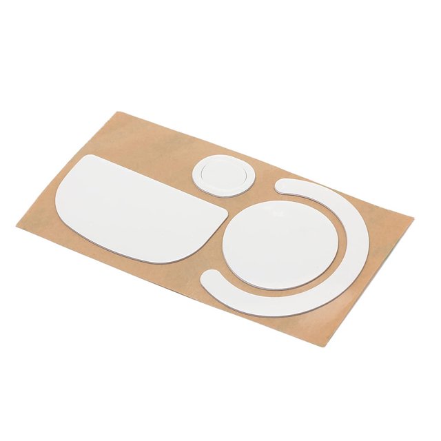 1 Ensemble de Patins Mouse à Bord Courbé Non Adhésif 0,7 mm Conçus pour Logitech g Pro X Superlight Sans Fil. l'Ensemble Comprend des Patins PTFE Blancs d'Une Épaisseur de 0,7 mm, Offrant une Grande Douceur, une Résistance à l'Usure et une friction Réduite entre le Mouse et le Tapis de Souris. les Patins Présentent des Bords Chanfreinés pour Prévenir les Éraflures Involontaires et Ne Sont Pas Adhésifs pour un Retrait Facile Sans Résidu. Affichés sur une Feuille de Support Brune.