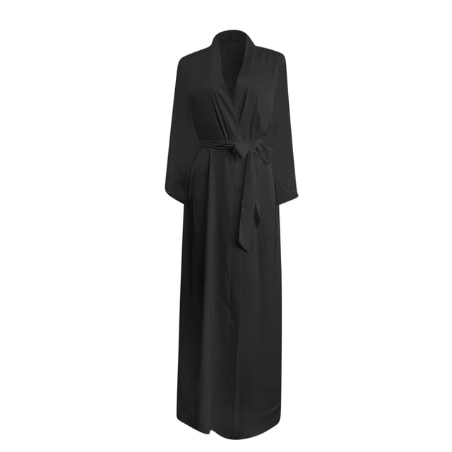 MeetoTime Pyjama pour Femmes Robe Aguichant Robe en Satin Dentelle Patchwork Nuisette à Manches Longues Camisole Ensemble de Chemise de Nuit