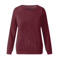 thumbnail image 4 of EIMELI Chemise Femme Liquidation Grande Taille Femme Décontractée Manches Longues Uni Ample Col Rond Chemise Blouse Haut Rouge TG, 4 of 6