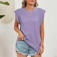 thumbnail image 2 of Besolor Débardeurs d'Été pour Femmes Col Rond Sans Manches Chemises à Illets Décontractées Blouse Tendance Couleur Unie, 2 of 7