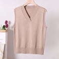 thumbnail image 2 of MeetoTime Chandail Sans Manches pour Femme, Col en V, Basique, Uniforme, Tricot, Camisole Tricotée, 2 of 7