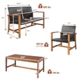 thumbnail image 2 of Gymax 8PCS Patio Conversation Set Outdoor Furniture Set w/ Acacia Wood Frame, 2 of 10