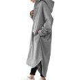 thumbnail image 2 of Innerwin Cardigan Veste pour Dames Chandail à Capuchon de Vacances Long Maxi Manteaux Gris 3TG, 2 of 3