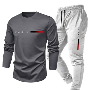 Men's Suit Set for Daily Casualwear Fashion Tracksuit with Long Sleeve Hoodie and Jogger Pants Comfortable All-Season for Everyday Athleisure