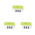 thumbnail image 3 of crativent Wall Charger 3 Port Universal Lightweight Compact USB Power Adapter Phone Charging Cell Cameras MP3 Gift Mobile Green 3Set, 3 of 6