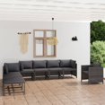thumbnail image 1 of vidaXL 8 Piece Garden Lounge Set with Cushions Poly Rattan Grey, 1 of 5