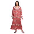 thumbnail image 1 of Moomaya Chemise de Nuit Boutonnée à Col Marin en Coton Imprimé pour Femmes, 1 of 5