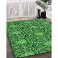 thumbnail image 3 of Ahgly Tapis Rond Lavable en Machine Intérieur Transitionnel Vert Émeraude Profond, 5 Pieds Rond, 3 of 7