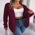 thumbnail image 4 of MesaSe Womens Open Front Knit Cardigan Long Sleeve Solid Color Pocket Sweater Loose Fall Tops S, 4 of 7