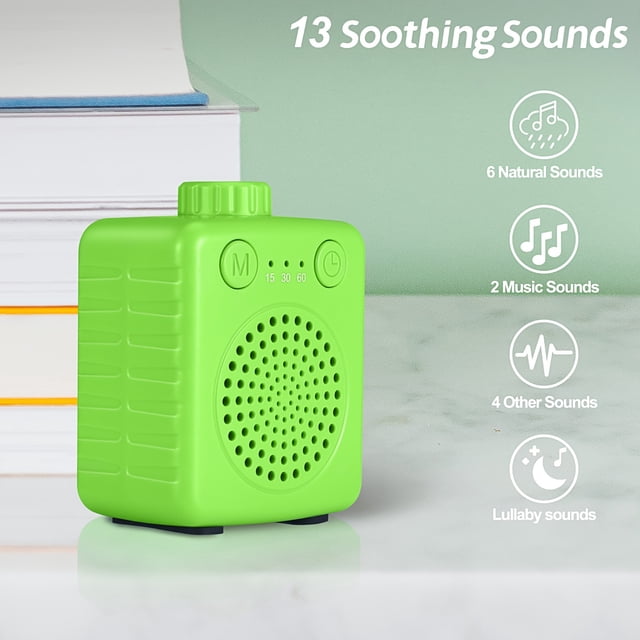 Estbridge Portable Mini Sound Machine for Sleeping - 20 Soothing Nature Sounds Timer & Memory Wood Grain Design for Home Office Or Travel