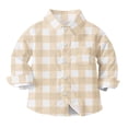 thumbnail image 1 of vdgthytj Toddler Boys Girls Plaid Button down Shirts Kids Collared Long Sleeve Uniform Dress Shirt Tops Spring Fall Clothes, 1 of 7