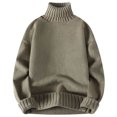 thumbnail image 1 of GigrtiJin Chandails à Col Roulé d'Hiver pour Hommes à Manches Longues, Chandail Uni à Enfiler, Hauts Décontractés Confortables, Chandail Mode, 1 of 3