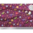 thumbnail image 2 of Soimoi Poly Georgette Fabric Spaceship,Star & Telescope Cartoon Decor Fabric Printed Yard 42 Inch Wide, 2 of 3