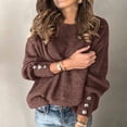 thumbnail image 4 of 2025 Femmes Chandail à Col Nœud Chemise Uni Boutons Manche Tricoté B0744Lyx5X Cardigans Courts pour Femmes Chandail Décontracté Chaud, 4 of 4