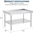 thumbnail image 2 of Stainless Steel 48x30x30 In Grill Stand Table with Adjustable Legs 400 lb NSF-Certified Capacity and 2 In Spill-Proof Edge for Kitchen, 2 of 7