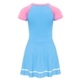 thumbnail image 3 of TiaoBug Maillot de Bain à Manches Courtes pour Filles Fermeture Éclair avant Rembourré Tenue de Plage Robe de Bain UPF50+ Protection Éruption Rose&Bleu 140/L 不带胸胸, 3 of 6