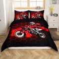 thumbnail image 1 of Erosebridal Housse de Couette Motocross pour Lit Simple, Housse de Couette Motocross pour Lit Simple, Noir Rouge, Réversible 2 Pcs, (Sans Couette), 1 of 6