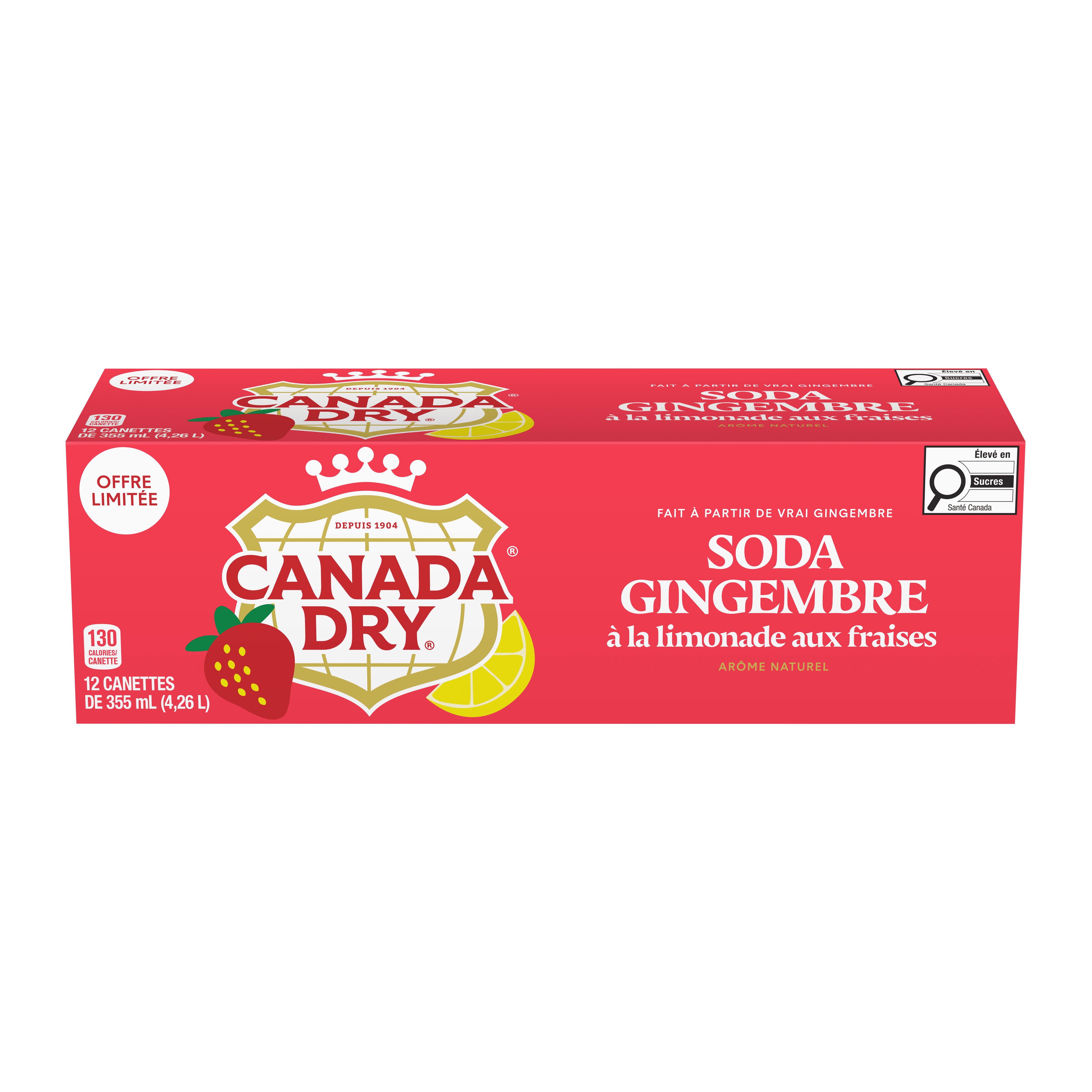 Soda gingembre à la limonade aux fraises Canada Dry 