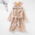 thumbnail image 2 of Kids Hooded Bathrobe, Toddler Robe with Belt for Boys and Girls, Soft Flannel Fleece Robe, Long Sleeve Bath Robe with Pockets for Children, 2 of 3
