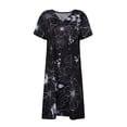 thumbnail image 4 of Meichang Robe d'Été Mini Grande Taille pour Femmes 2024 Été à Imprimé Floral Robe de Plage à Manches Courtes Décontractée Ample Robes Tendance à Col en V Robes d'Été pour les Vacances, P-5TG, 4 of 5
