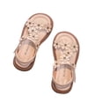 thumbnail image 1 of MIASHUI Girls Sandals Open Toe Flower Summer Outdoor Beach Dress Shoes,Beige,4-4.5 Years, 1 of 7
