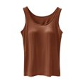 thumbnail image 1 of B91xZ Débardeur en Coton pour Femmes Bretelles Spaghetti Réglables, Marron L, 1 of 4