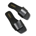 thumbnail image 1 of yulier Women's Slip On Flat Sandals Summer Square Open Toe Slide Sandals Summer Versatile Solid Color Lightweight Single Band Slippers, 1 of 6