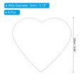 thumbnail image 2 of Unique Bargains 9.8' Heart  Dream Catcher Rings, 6 Pcs Metal Macrame Wreath Floral Ring Hoop, Silver Tone, 2 of 6